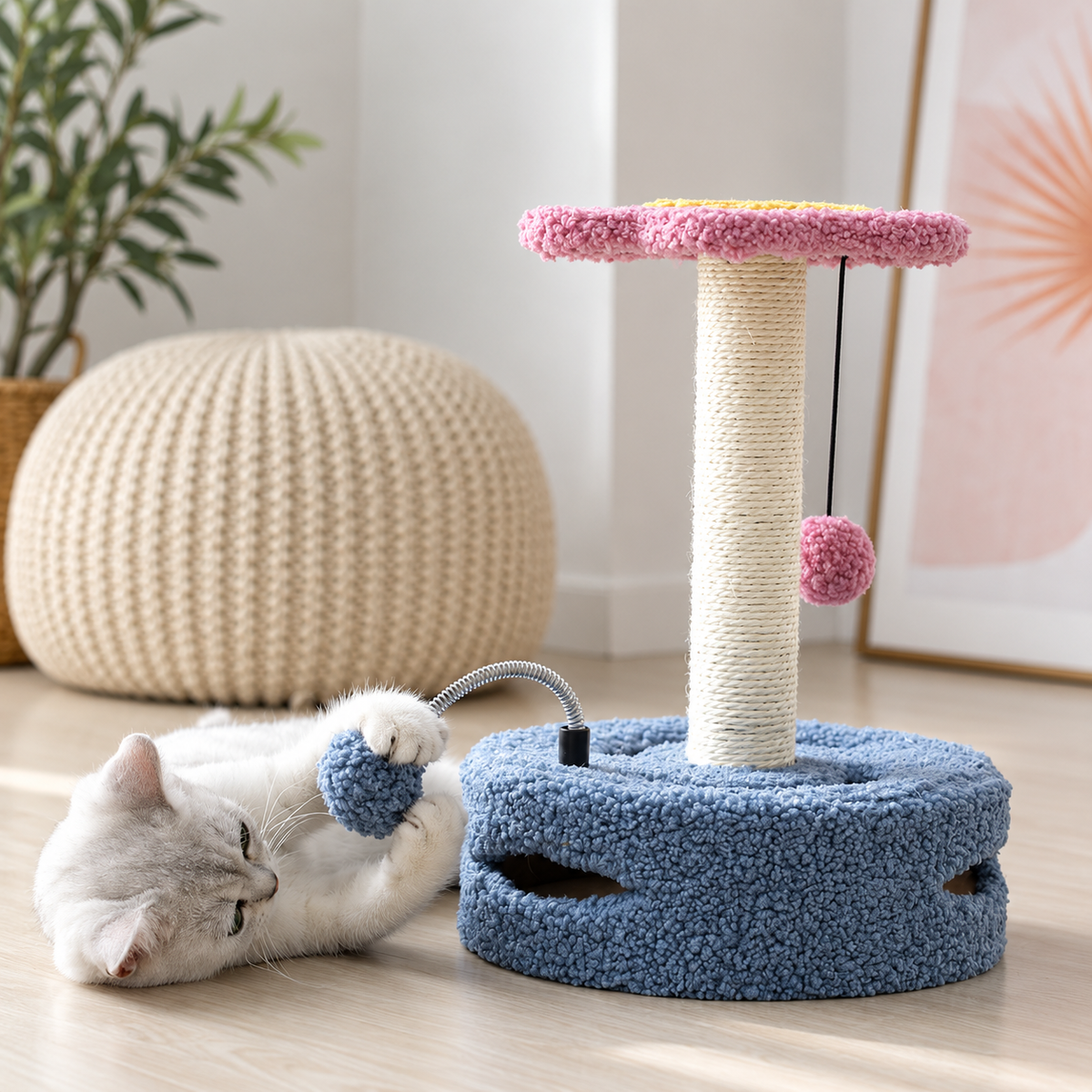 Árbol rascador multifunción con sisal🐾