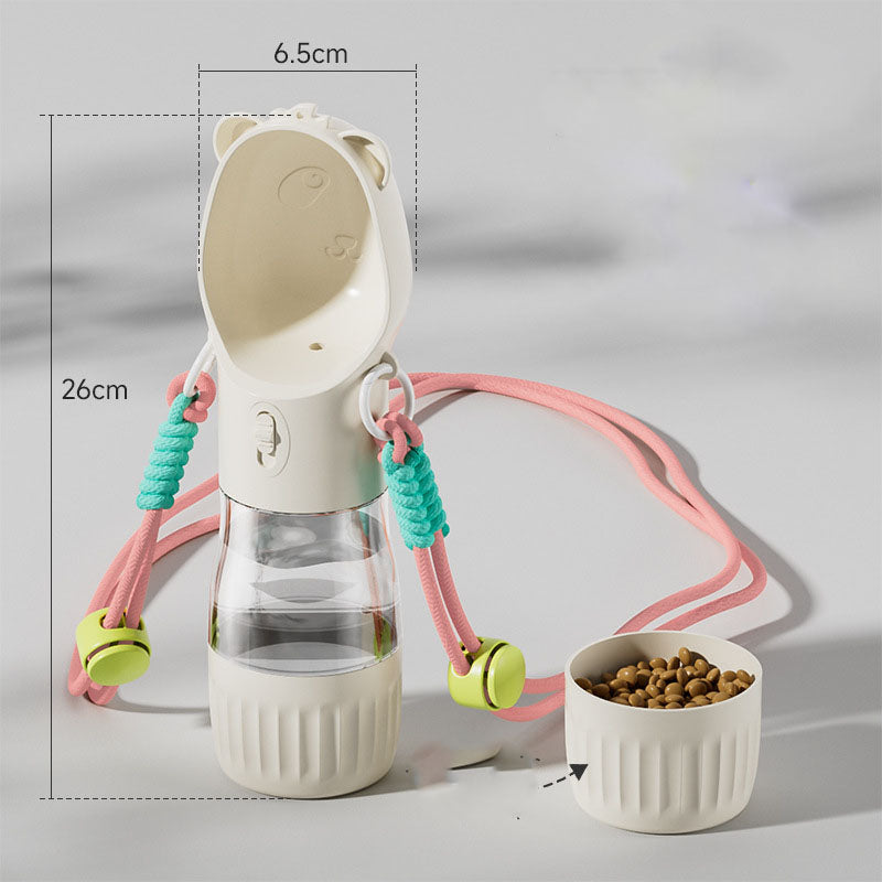 Pet Water Bottle for Small Big Dogs Cats Outdoor Leakproof Puppy Drinking Bowls with Food Container Pet Feeder