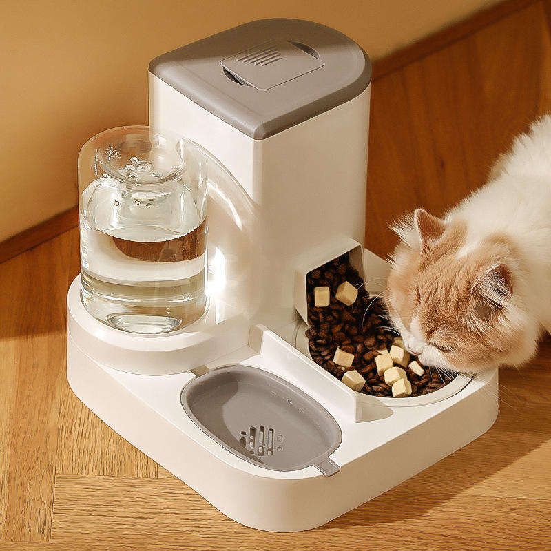 Comedero Automático para Gatos y Perros, Bol Dispensador con Acero Inoxidable
