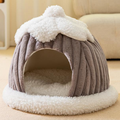 Cama Semi, Cerrada para Gatos ,  Acogedora y Cálida para Todas las Estaciones
