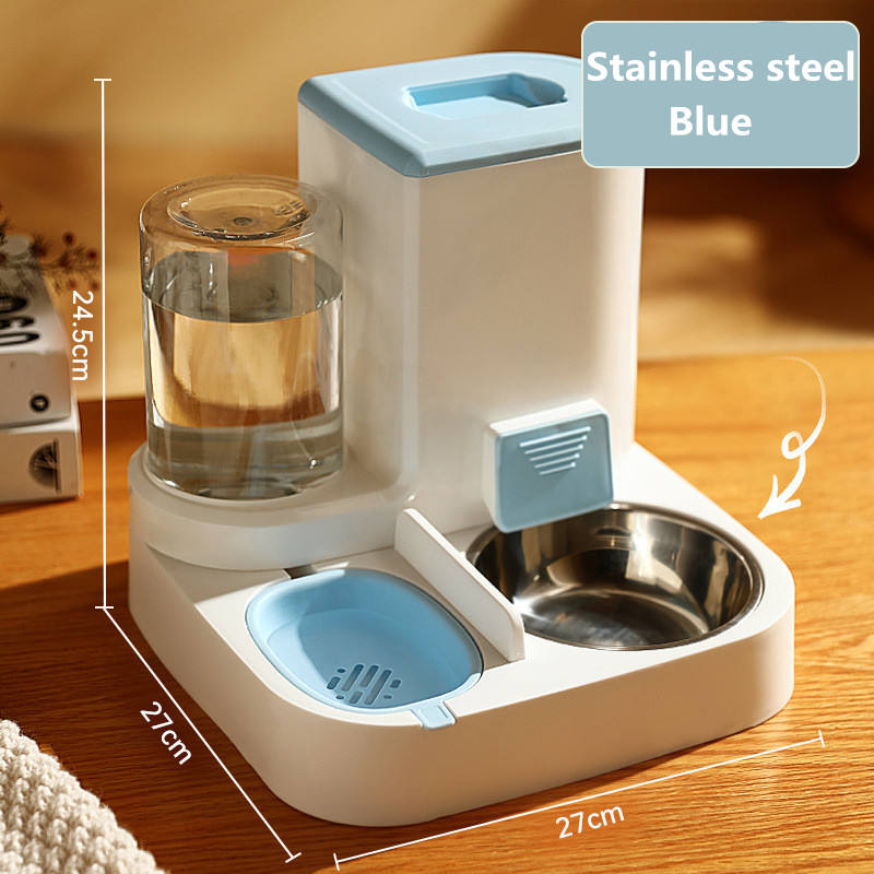 Comedero Automático para Gatos y Perros, Bol Dispensador con Acero Inoxidable
