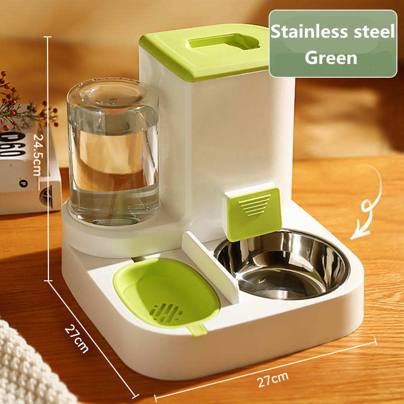 Comedero Automático para Gatos y Perros, Bol Dispensador con Acero Inoxidable