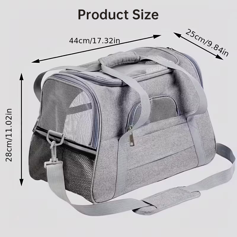 Bolsa Transportín Plegable para Gatos — Malla Transpirable y Bandolera