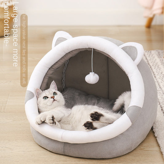 Casita para Gatos para Todas las Estaciones — Cerrada, Acogedora y Cómoda