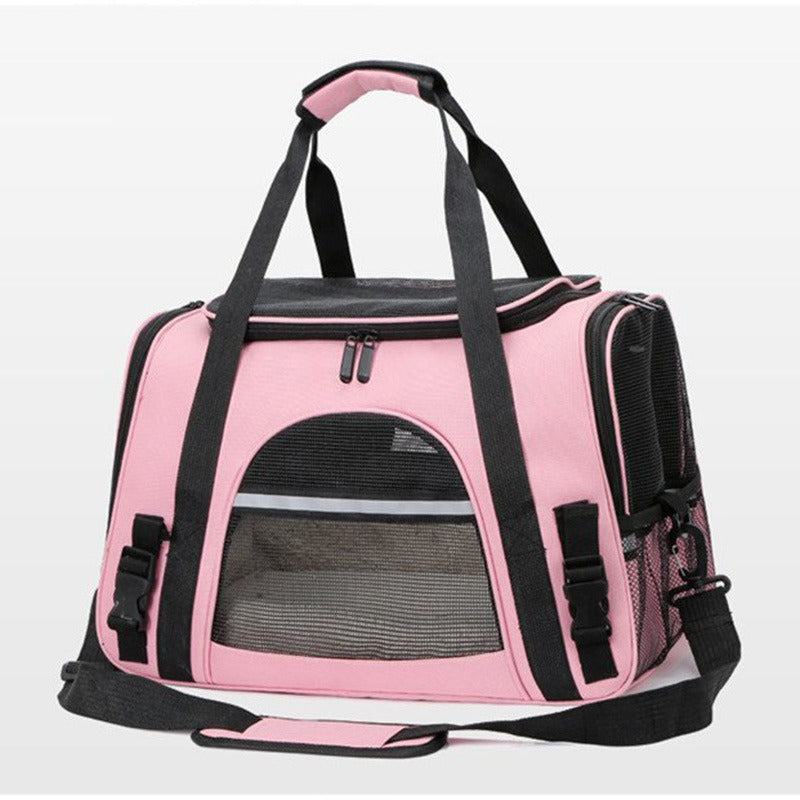 Bolsa Transportín Plegable para Gatos — Malla Transpirable y Bandolera