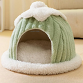Cama Semi, Cerrada para Gatos ,  Acogedora y Cálida para Todas las Estaciones
