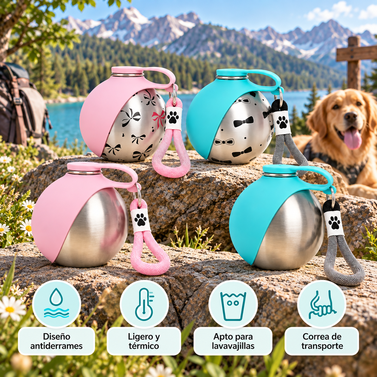 Botella para Perros 2 en 1 – ¡Tu perro nunca más pasará sed!