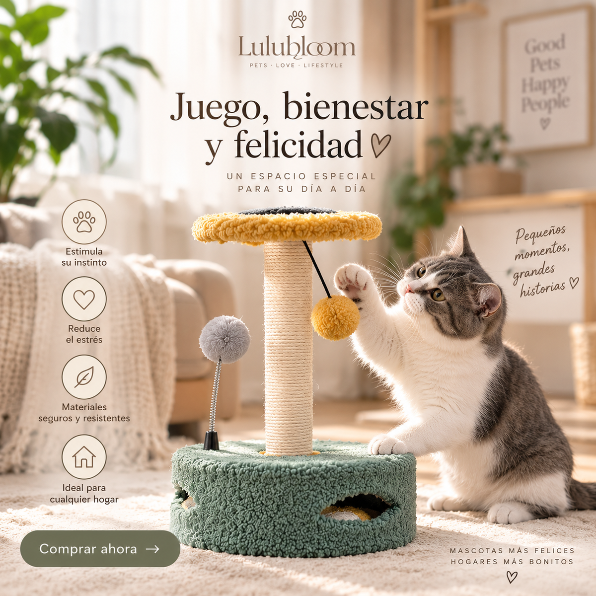 Árbol rascador multifunción con sisal🐾