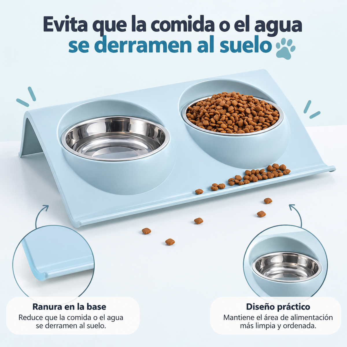 Comedero doble de acero🐾
