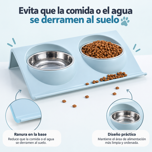 Comedero doble de acero🐾