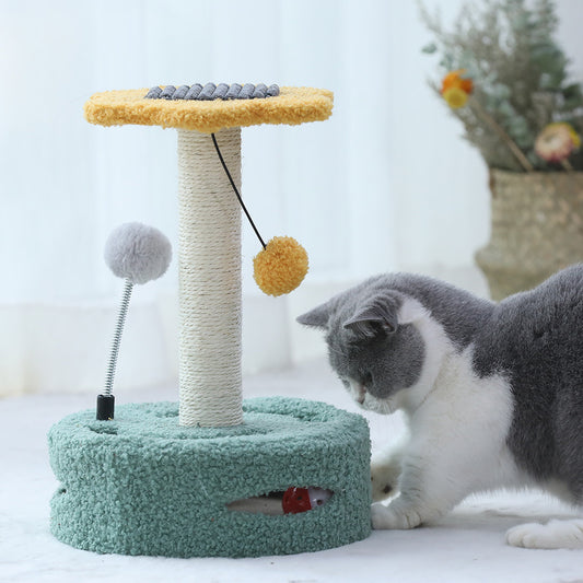 Rascador Multifuncion para Gatos — Juguete, Rascador y Arbol en Uno